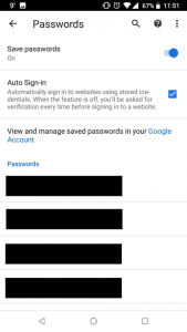 How to delete saved password history in Android
