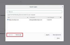 How to delete firefox saved passwords