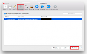 How to delete saved passwords in Safari