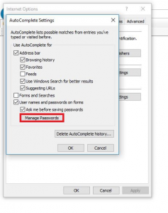 How to delete IE Saved passwords
